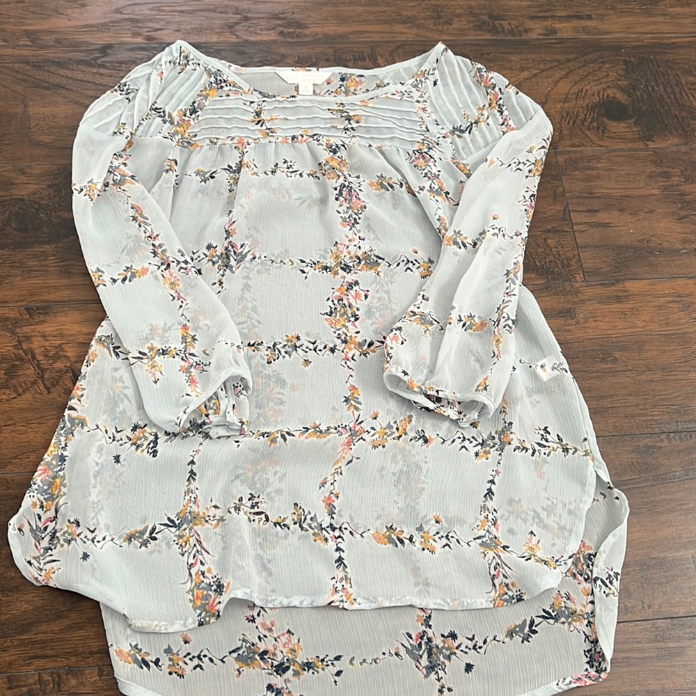 Light weight blue floral blouse